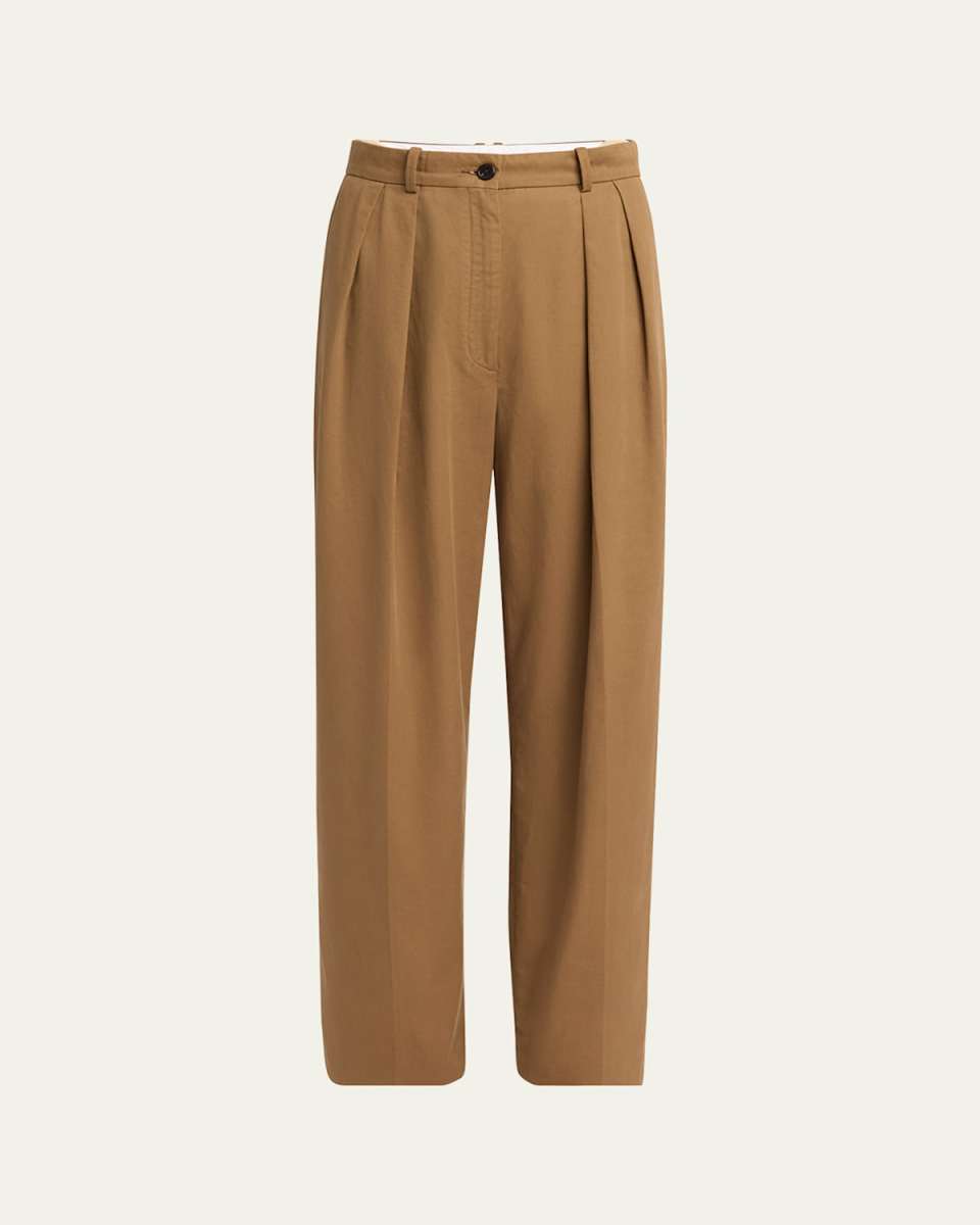 Igor Double-Pleated Wide-Leg Pants